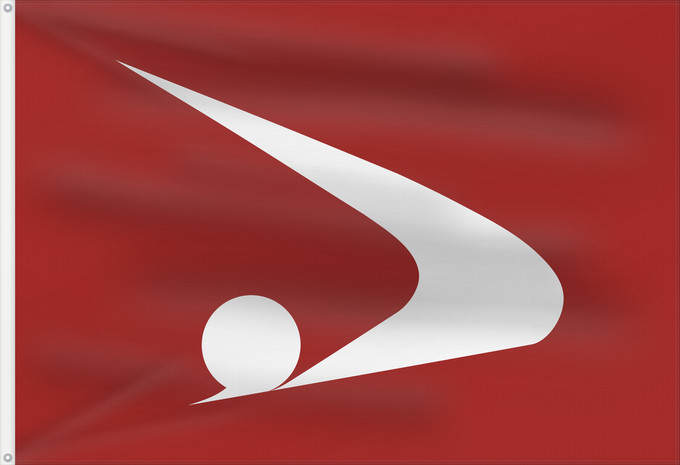 Drapeau, avec deux œillets métalliques et guindant renforcé : Akita Prefecture	préfecture d'Akita	prefectura de Akita 	Präfektur Akita	秋田県旗