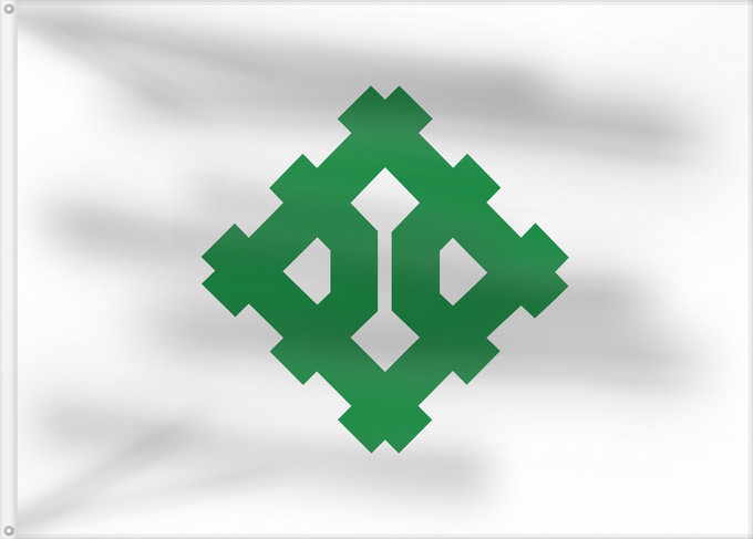 Bandera, con dos ojales metálicos y lado del asta reforzado: Hukui [Fukui]