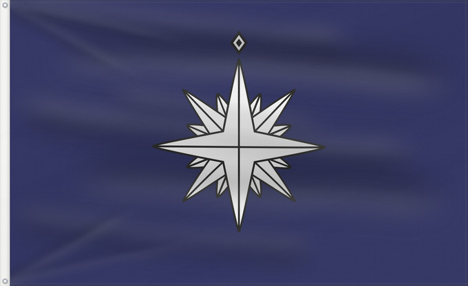 Flag, with two metal eyelets and reinforced hoist: Ensign of the Japanese Coast Guard