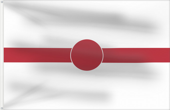 Flag, with two metal eyelets and reinforced hoist: Japanese postal flag, 1872-1887 Former Postal Flag of Japan