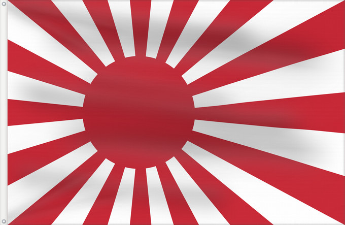 Flag, with two metal eyelets and reinforced hoist: Naval Ensign of Japan