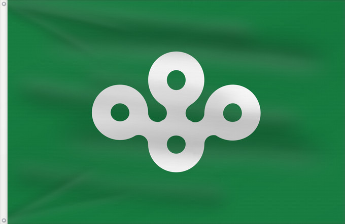 Flag, with two metal eyelets and reinforced hoist: Osaka Prefecture 1968-1984 Former flag of Osaka Prefecture, Japan Osaka (1968-1984) Ehemalige Flagge der Präfektur Osaka, Japan 旧配色の大阪府旗(1968年から1984年まで使用)