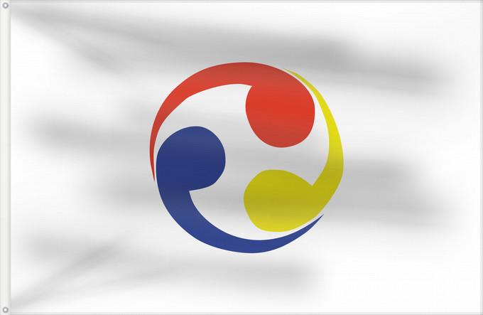 Flag, with two metal eyelets and reinforced hoist: Ryukyu Kingdom Contrary to the file name Royaume des Ryūkyū (fictif) Reino de Ryukyu (ficticio) Ryukyu-Königreich (fiktiv) Regno delle Ryūkyū (fittizio)