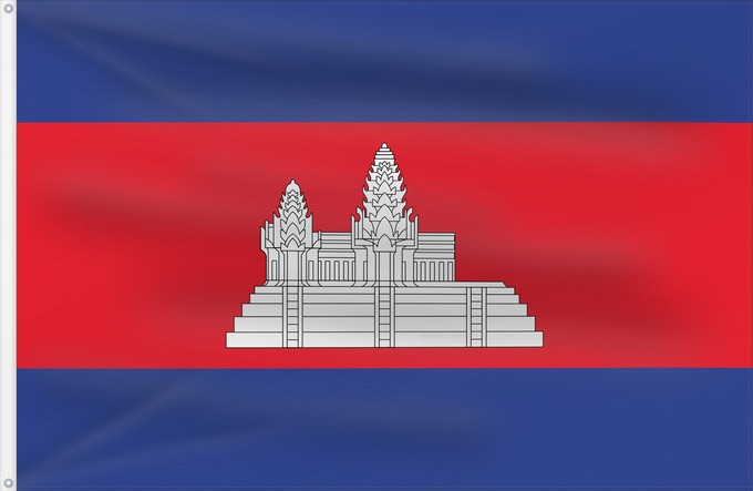 Bandera, con dos ojales metálicos y lado del asta reforzado: Cambodia	Cambodge	Camboya	Kambodscha	Cambogia	Cambodja	علم كمبوديا	কম্বোডিয়ার পতাকা	Kamboĝo	​柬埔寨國旗/Kán-pu-chhài koet-khì	ទង់ជាតិកម្ពុជា	ທຸງຊາດກຳປູເຈຍ	​柬埔寨之國旗	Камбоджа	Kambodže	Kambodjas	ธงชาติกัมพูชา	Quốc kỳ Campuchia	柬埔寨國旗	​柬埔寨国旗	​柬埔寨國旗	​Kampuchea ê kî-