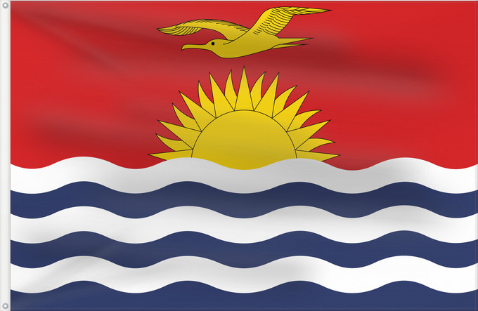 Drapeau, avec deux œillets métalliques et guindant renforcé : Kiribati	Kiribatov