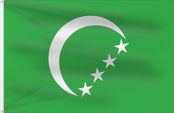 Bandera, con dos ojales metálicos y lado del asta reforzado: Comoros  1978	Komorów z 1978 r