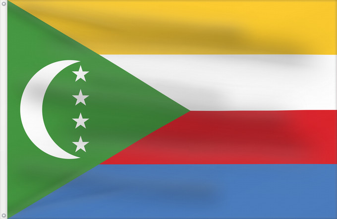 Flag, with two metal eyelets and reinforced hoist: Comoros	Comores	Comoras	Komoren	Comore