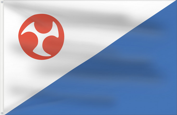 Flag, with two metal eyelets and reinforced hoist: Jejudo Jeju Special Self-governing Province Jeju Teukbyeol Jachido 済州特別自治道旗 제주특별자치도기 济州特别自治道旗 濟州特別自治道旗
