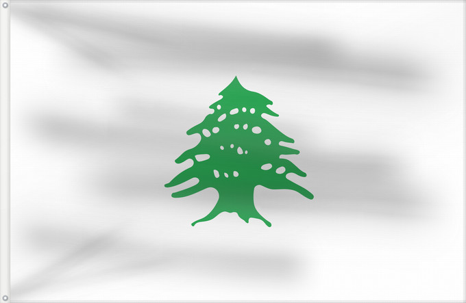 Bandera, con dos ojales metálicos y lado del asta reforzado: Cedar	Lebanon after the fall of the Ottoman empire