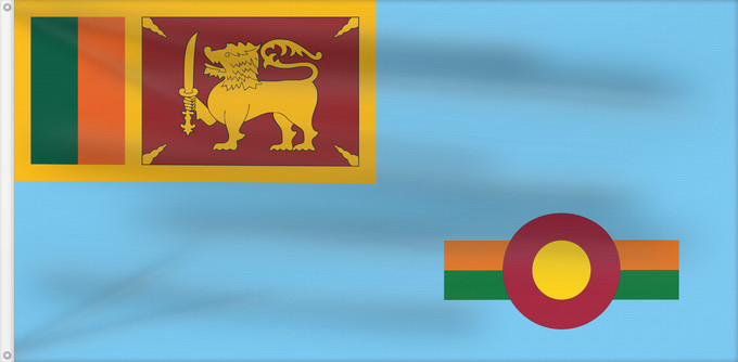 Bandera, con dos ojales metálicos y lado del asta reforzado: Ensign of the Royal Ceylon Air Force