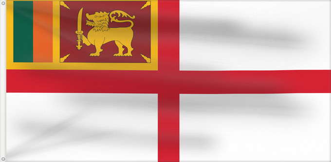 Drapeau, avec deux œillets métalliques et guindant renforcé : Naval Ensign of the Royal Ceylon Navy