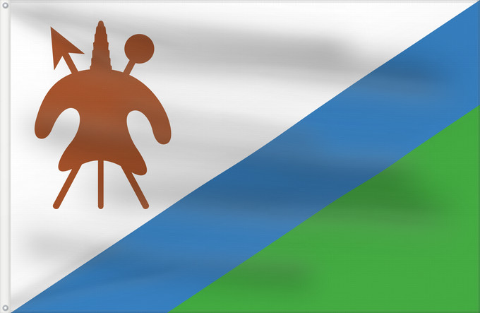Drapeau, avec deux œillets métalliques et guindant renforcé : Lesotho 1987-2006 Lesotho 1987-2006 Lesota