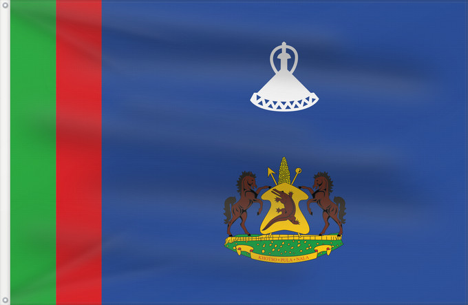 Drapeau, avec deux œillets métalliques et guindant renforcé : Royal Standard of Lesotho  1966-1987	Royal Standard of Lesotho between 1966 - 1987