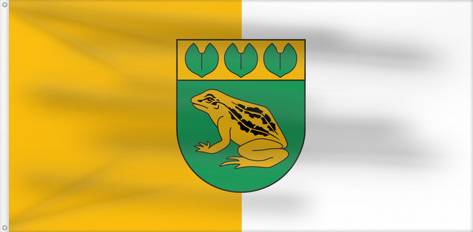 Bandera, con dos ojales metálicos y lado del asta reforzado: Baloži City of Baloži, Latvia Baložu pilsētas
