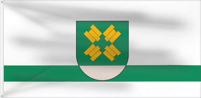 Flagge, mit zwei Metallösen und verstärktem Besatzband: Kalnciems Former city of Kalnciems, Latvia Kalnciems (ancienne ville) Kalnciems (antigua ciudad) Kalnciems (ehemalige Stadt) Kalnciems (ex città) Kalnciema pilsētas