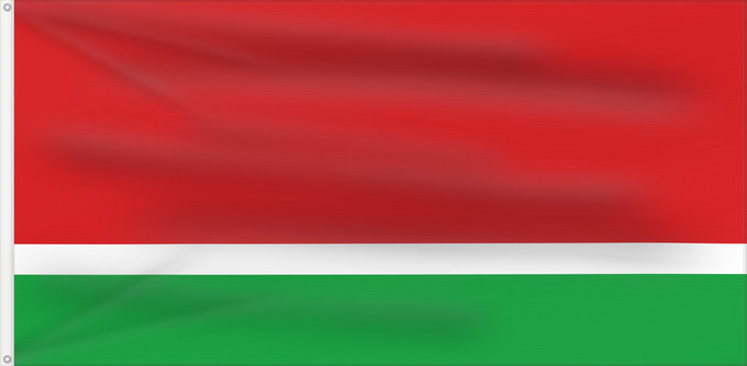 Drapeau, avec deux œillets métalliques et guindant renforcé : Lithuanian Soviet Socialist Republic  1953–1988, reverse	Lithuanian Soviet Socialist Republic, reverse side	RSS de Lituanie (1953–1988, revers)	República Socialista Soviética de Lituania (1953–1988, reverso)	Litauische SSR (1953–1988, Rückseite)	RSS Litua