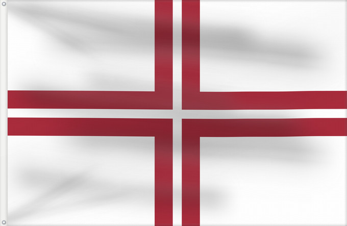 Flag, with two metal eyelets and reinforced hoist: Naval Ensign of Latvia