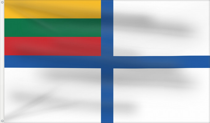 Flagge, mit zwei Metallösen und verstärktem Besatzband: Naval Ensign of Lithuania