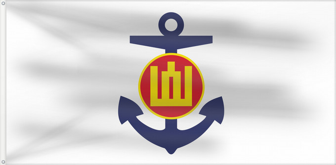 Flagge, mit zwei Metallösen und verstärktem Besatzband: Naval Jack of Lithuania