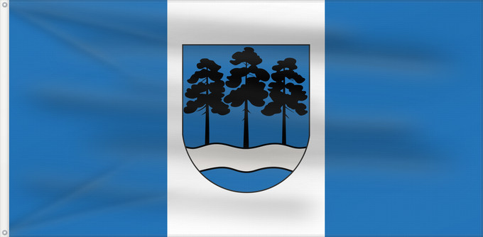 Bandiera, con due occhielli metallici e lato dell'asta rinforzato: Ogre	Ogre, Latvia	Ogres