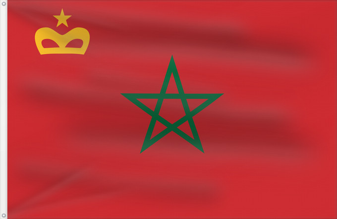 Bandera, con dos ojales metálicos y lado del asta reforzado: Civil Ensign of Morocco Morocco - Civil Ensign Maroc - Pavillon Civil Marruecos - Bandera Civil Marokko - Zivilschiffsflagge Marocco - Bandiera Civile