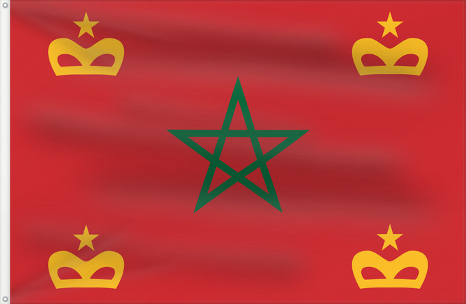 Bandera, con dos ojales metálicos y lado del asta reforzado: Naval Ensign of Morocco