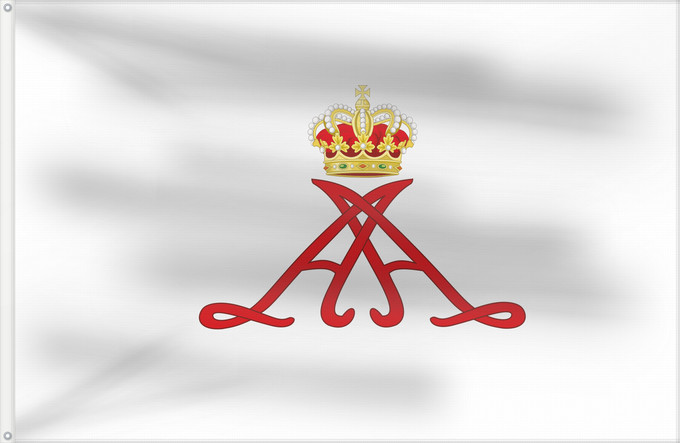 Bandera, con dos ojales metálicos y lado del asta reforzado: Personal standard of Prince Alberto II of Monaco