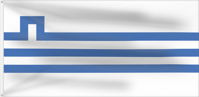 Bandera, con dos ojales metálicos y lado del asta reforzado: Podgorica, Montenegro	Podgorica