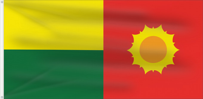 Bandera, con dos ojales metálicos y lado del asta reforzado: Dobruševo	Dobruševo - the municipality of Dobruševo was incorporated into the municipality of Mogila