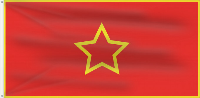 Drapeau, avec deux œillets métalliques et guindant renforcé : Goce Delčev Battalion	Goce Delčev Battalion used during the Macedonian Liberation War  WWII	Bataillon Goce Delčev (Guerre de libération macédonienne, Seconde Guerre mondiale)	Batallón Goce Delčev (Guerra de Liberación de Macedonia, Segunda Guerra Mundial)