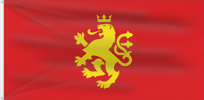 Flagge, mit zwei Metallösen und verstärktem Besatzband: Ethnic Macedonians	Еthnic Macedonian lion flag	Macédoniens ethniques - Drapeau du lion (début des années 1990)	Macedonios étnicos - Bandera del león (principios de los 90)	Ethnisches Mazedonien - Flagge mit Löwe (frühe 1990er)	Macedoni etnici - Bandiera d
