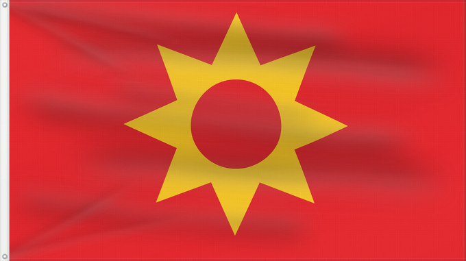 Flagge, mit zwei Metallösen und verstärktem Besatzband: Proposal of Macedonia	One of the four flag proposals for a new flag of Macedonia  1995	Macédoine (proposition 1995)	Macedonia (propuesta 1995)	Mazedonien (Vorschlag 1995)	Macedonia (proposta 1995)	Едно од четирите предлог-знамиња