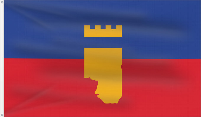 Flagge, mit zwei Metallösen und verstärktem Besatzband: Vinica Municipality, North Macedonia	Vinica Municipality, Macedonia	Municipalité de Vinica	Municipio de Vinica	Gemeinde Vinica	Comune di Vinica	Знаме на Општина Виница