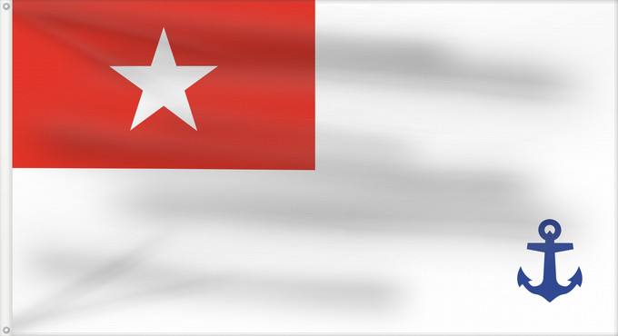 Flag, with two metal eyelets and reinforced hoist: Naval Ensign of Myanmar