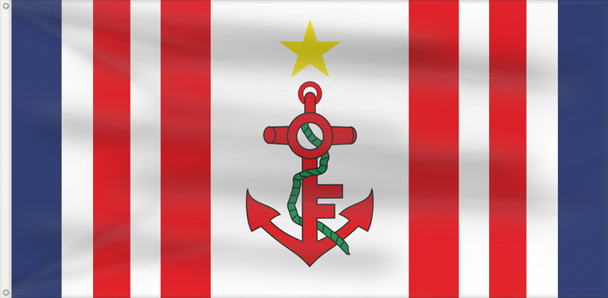 Flagge, mit zwei Metallösen und verstärktem Besatzband: Naval Ensign of Mauritius