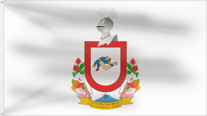Bandera, con dos ojales metálicos y lado del asta reforzado: Colima