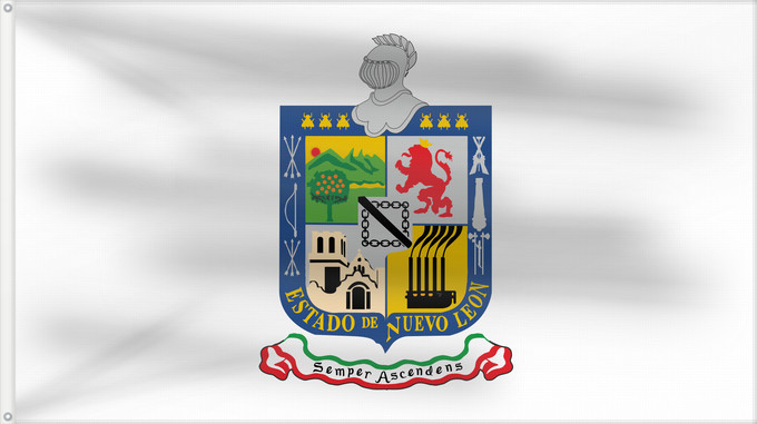 Bandera, con dos ojales metálicos y lado del asta reforzado: Nuevo Leon Nuevo León