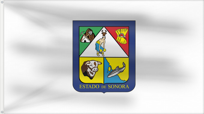 Flagge, mit zwei Metallösen und verstärktem Besatzband: Sonora