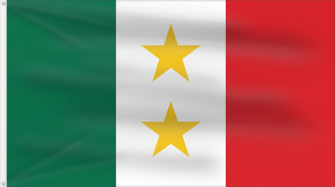 Drapeau, avec deux œillets métalliques et guindant renforcé : Coahuila y Tejas	Possible flag for the Mexican state of en Coahuila y Tejas  1821 - 1836  - colours and dimensions based on Image Flag of Mexico	Coahuila y Tejas (1821-1836)