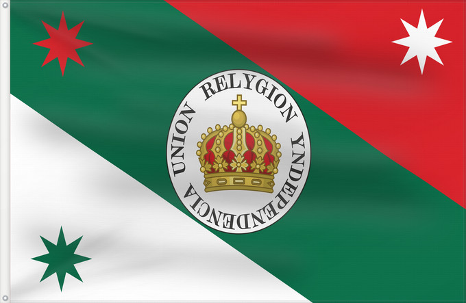 Drapeau, avec deux œillets métalliques et guindant renforcé : Iturbide s Infantry Iturbide's Infantry Infanterie d'Iturbide Infantería de Iturbide Iturbides Infanterie Fanteria di Iturbide