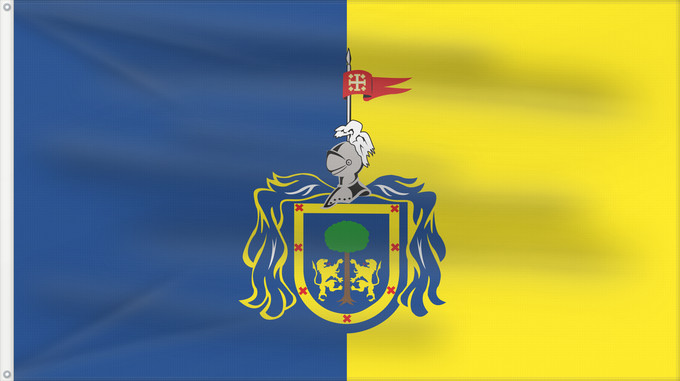 Drapeau, avec deux œillets métalliques et guindant renforcé : Jalisco  2008-2011	State of Jalisco	Jalisco (2008-2011)	Jalisco	Īpān Tlahtohcāyōtl Xālīxco, 2008-2011