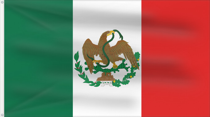 Flag, with two metal eyelets and reinforced hoist: Mexico 1823-1864, 1867-1893 Mexico (1823-1864, 1867-1893) Mexique (1823-1864, 1867-1893) México (1823-1864, 1867-1893) Mexiko (1823-1864, 1867-1893) Messico (1823-1864, 1867-1893)