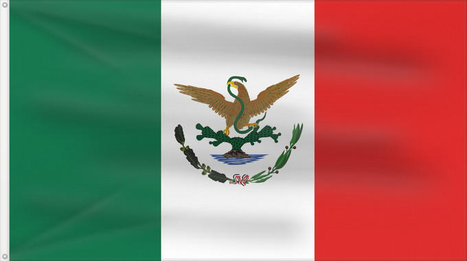 Drapeau, avec deux œillets métalliques et guindant renforcé : Mexico 1893-1916 Mexico (1893-1916) Mexique (1893-1916) México (1893-1916) Mexiko (1893-1916) Messico (1893-1916)