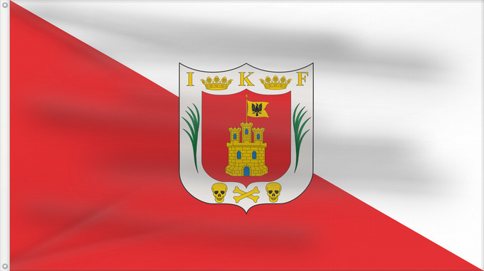 Drapeau, avec deux œillets métalliques et guindant renforcé : Tlaxcala local Variant of the state flag without text Tlaxcala (variante locale) Tlaxcala (variante local) Tlaxcala (lokale Variante)