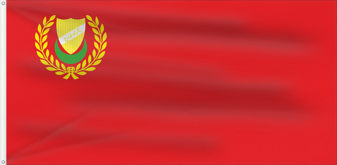Flag, with two metal eyelets and reinforced hoist: Kedah Malaysian state of Kedah. version Kedah