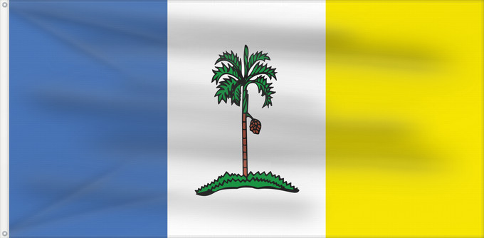 Bandera, con dos ojales metálicos y lado del asta reforzado: Pulau Pinang