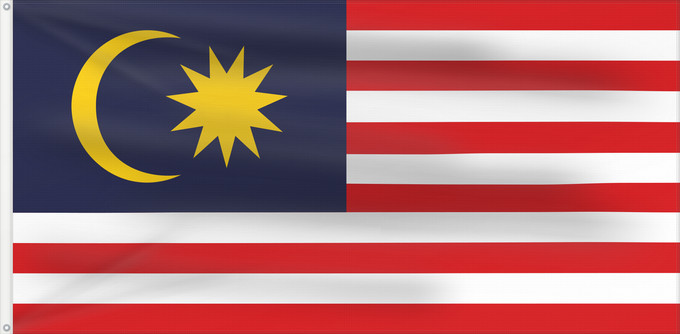 Flag, with two metal eyelets and reinforced hoist: Malaya Federation of Malaya Föderation Malaya Persekutuan Tanah Melayu / بنديرا ڤرسكوتوان تنه ملايو