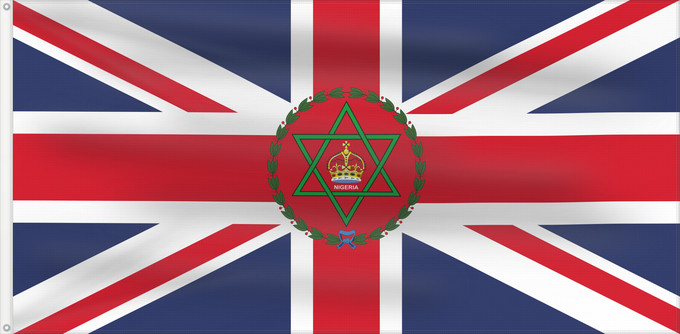 Drapeau, avec deux œillets métalliques et guindant renforcé : Governor of Nigeria  1914–1960	Standard of the Governor-General of Nigeria before the Republic