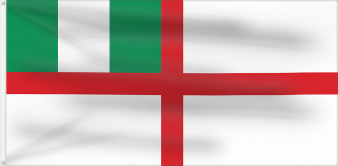 Flag, with two metal eyelets and reinforced hoist: Naval Ensign of Nigeria 1960