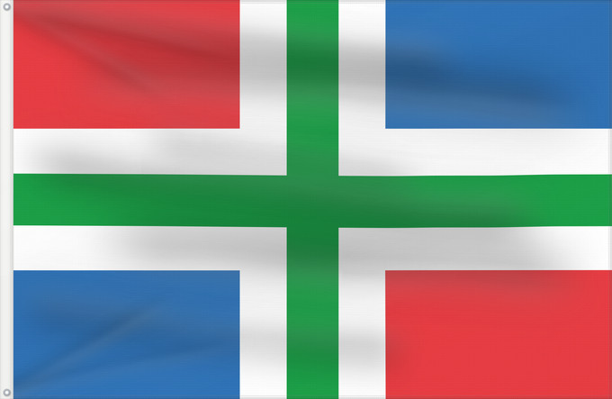 Drapeau, avec deux œillets métalliques et guindant renforcé : Groningen	Province of Groningen, Netherlands	Groningue	Groninga